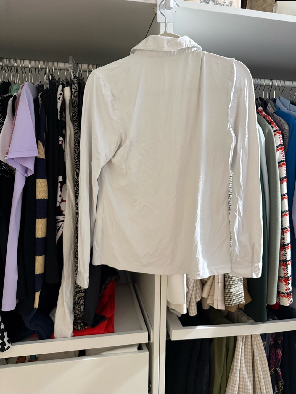 Classic White Button-Down Women's Shirt - Timeless Collared Top - Picture 5 of 5